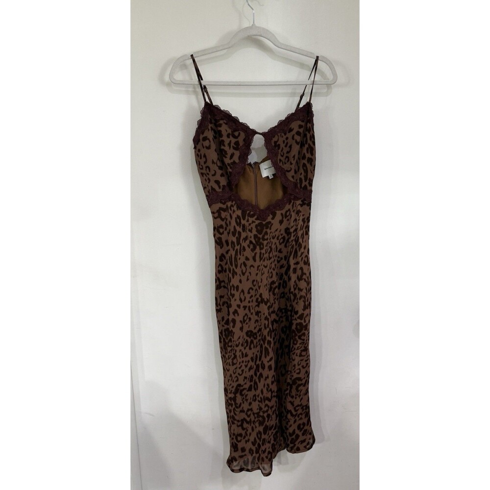 Reformation Annalisa Womenโs Dress in Cayo Size 6 Lace Leopard Print
